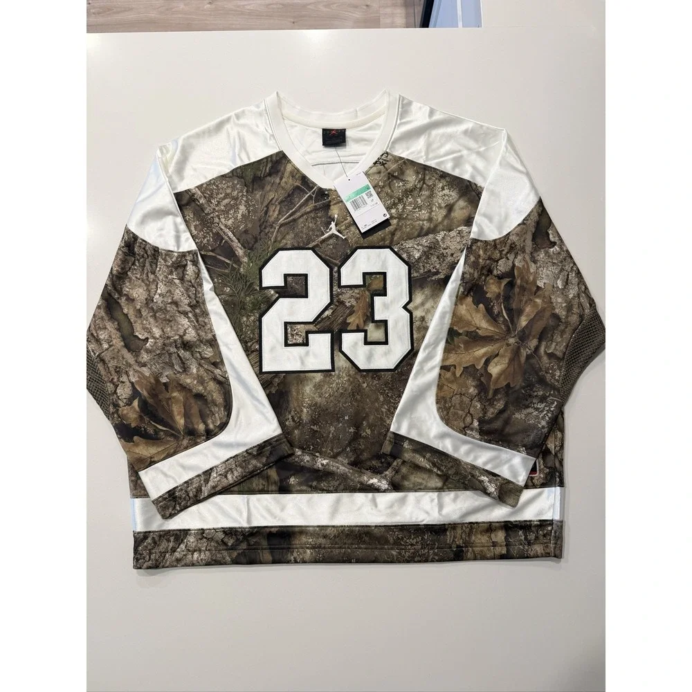 Jordan Brooklyn Realtree Hockey Jersey Men's XL Camo White Oversized 23